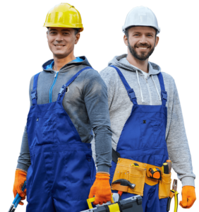 Inspectors in hard hats and safety vests